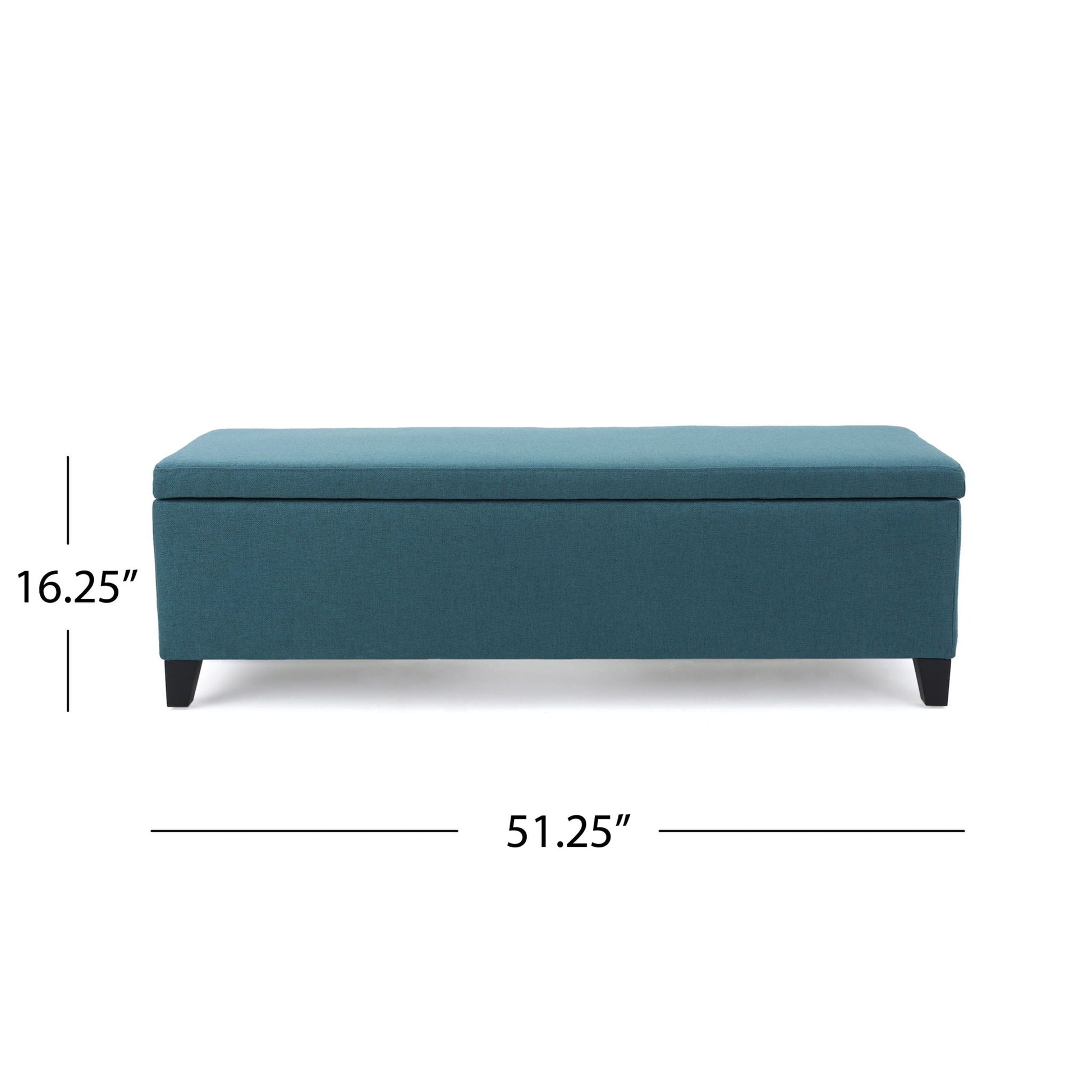 Contemporary Storage Ottoman Bench With Polyester Upholstery Noble House