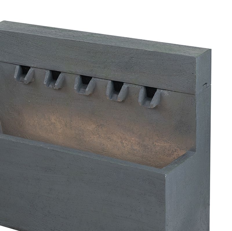Decorative Fountain With Rectangle Design, With Light And Pump, For Indoor And Outdoor - Gray Daily Nest
