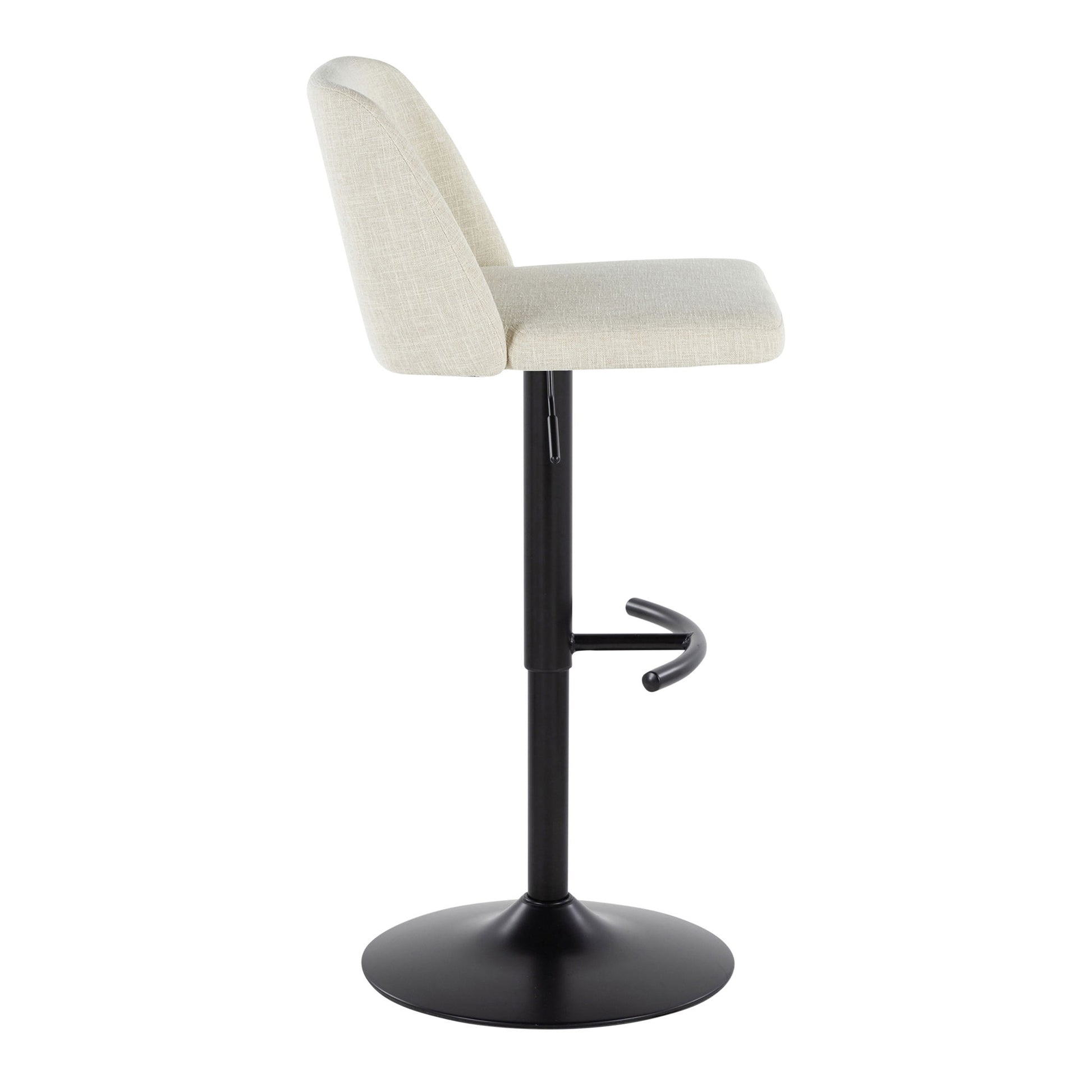 Toriano - Contemporary Adjustable Barstool Swivel With Rounded T Footrest (Set of 2) Lumi Source