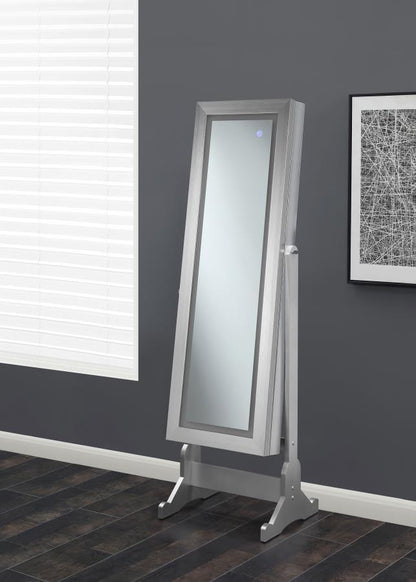 Moore - Cheval Mirror With Jewelry Storage - Silver CoasterEssence