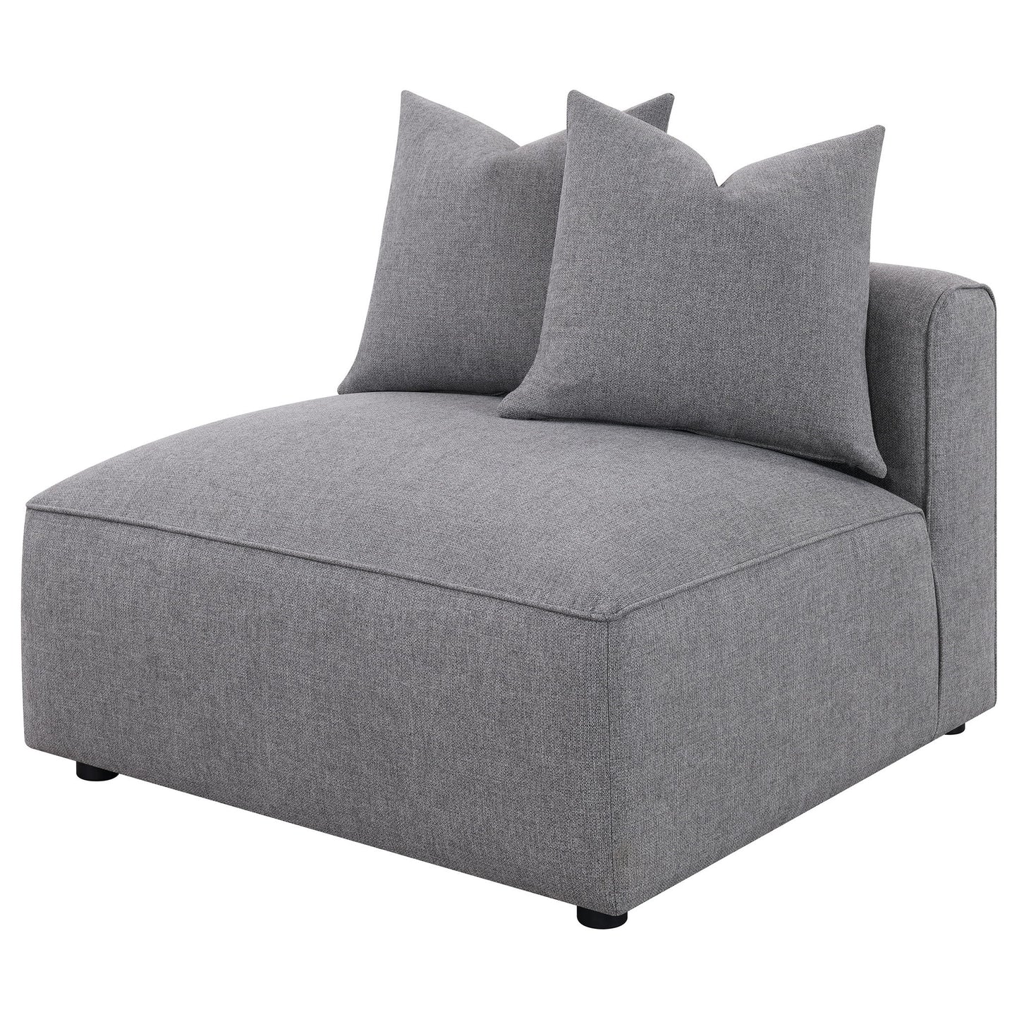 Amherst - Armless Chair With Accent Pillow - Gray Furniture Max