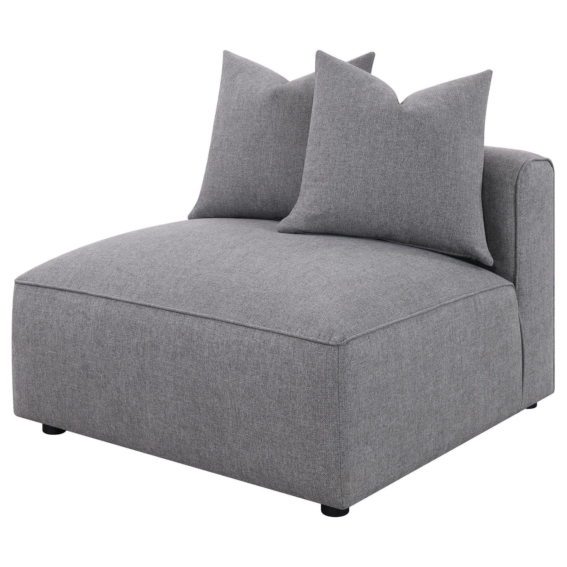 Amherst - Armless Chair With Accent Pillow - Gray Furniture Max