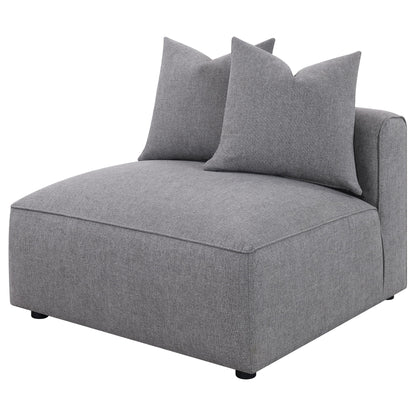 Amherst - Armless Chair With Accent Pillow - Gray Furniture Max