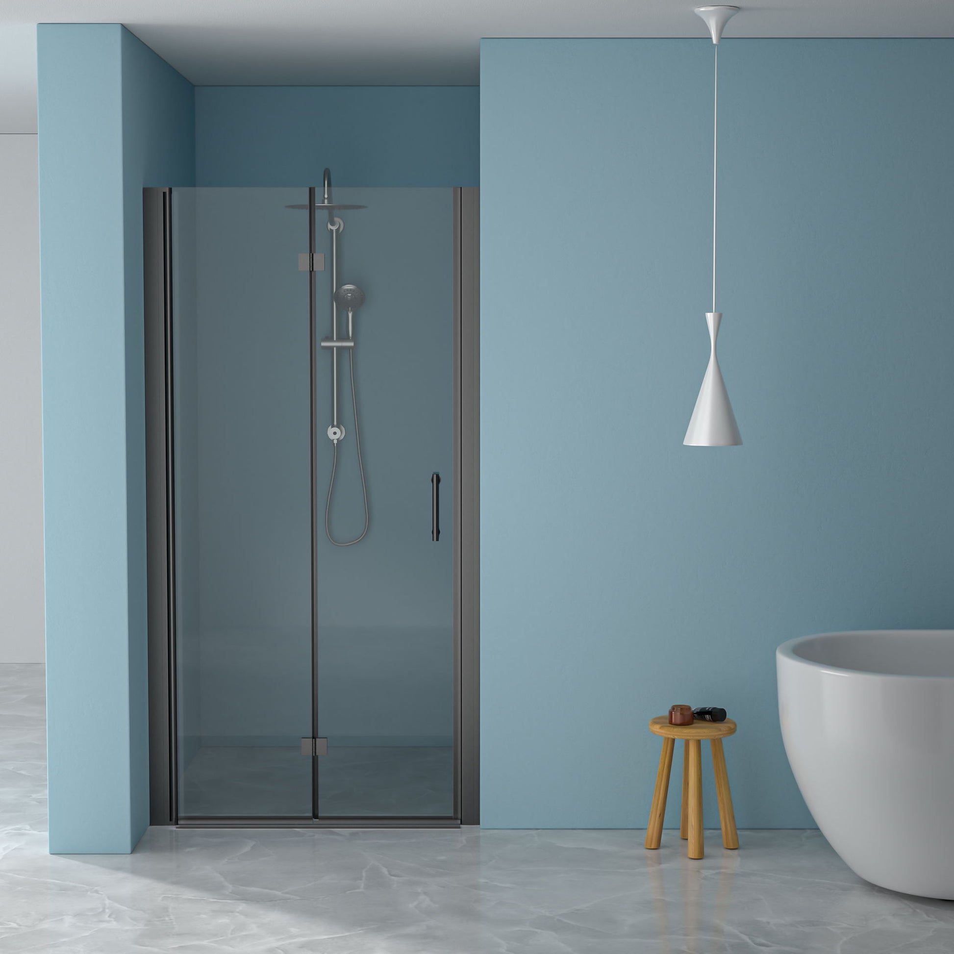 Fold Frameless Shower Door With Tempered Glass Daily Nest