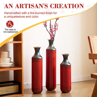 Modern Droplet Shaped Floor Vase Set, 3 Piece Home Decor