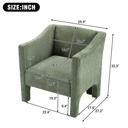 Barrel Accent Chair With Enclosed Arms Noble House
