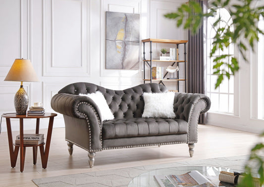 Elegant Round Arm Loveseat Glory Furniture