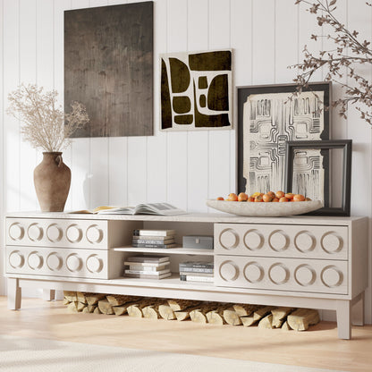 Media Console With 4 Drawers And Cable Management Home Essentials