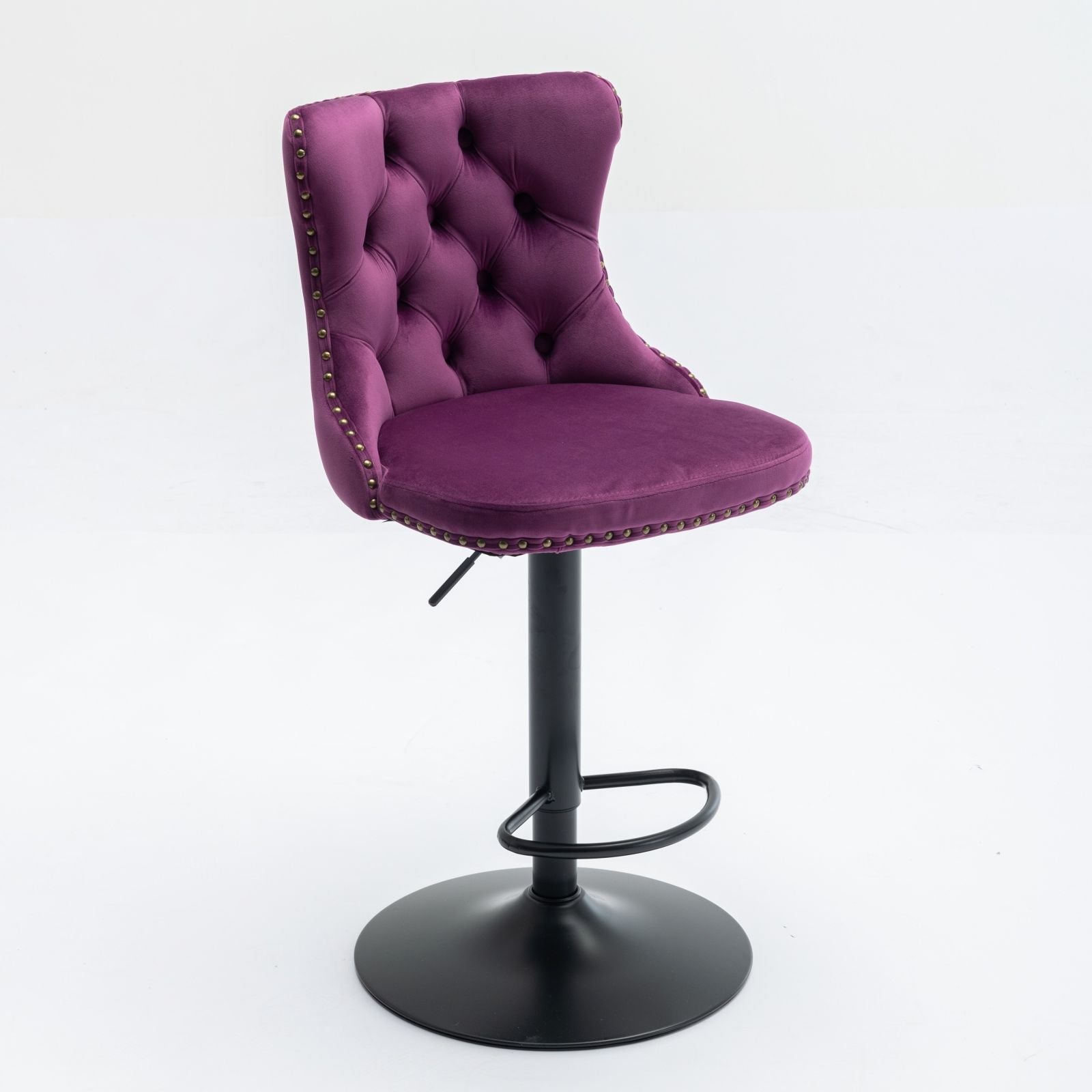 Swivel Velvet Barstools Adjusatble Seat Height, Modern Upholstered Bar Stools With Backs Comfortable Tufted For Home Pub And Kitchen Island (Set of 2) Home Essentials
