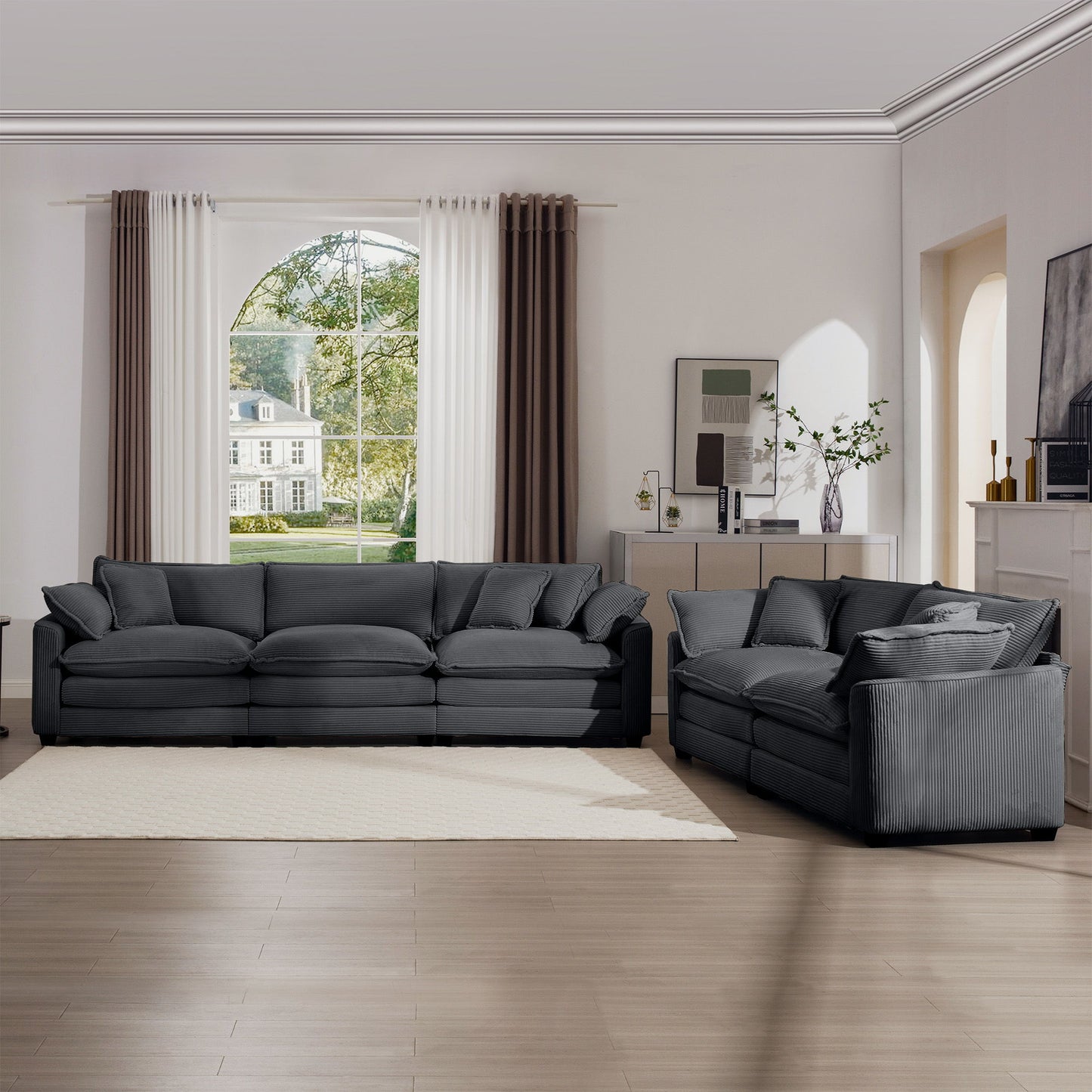 Elegant Oversized Sectional Sofa Set With Deep Seats And Flexible Layout Home Essentials