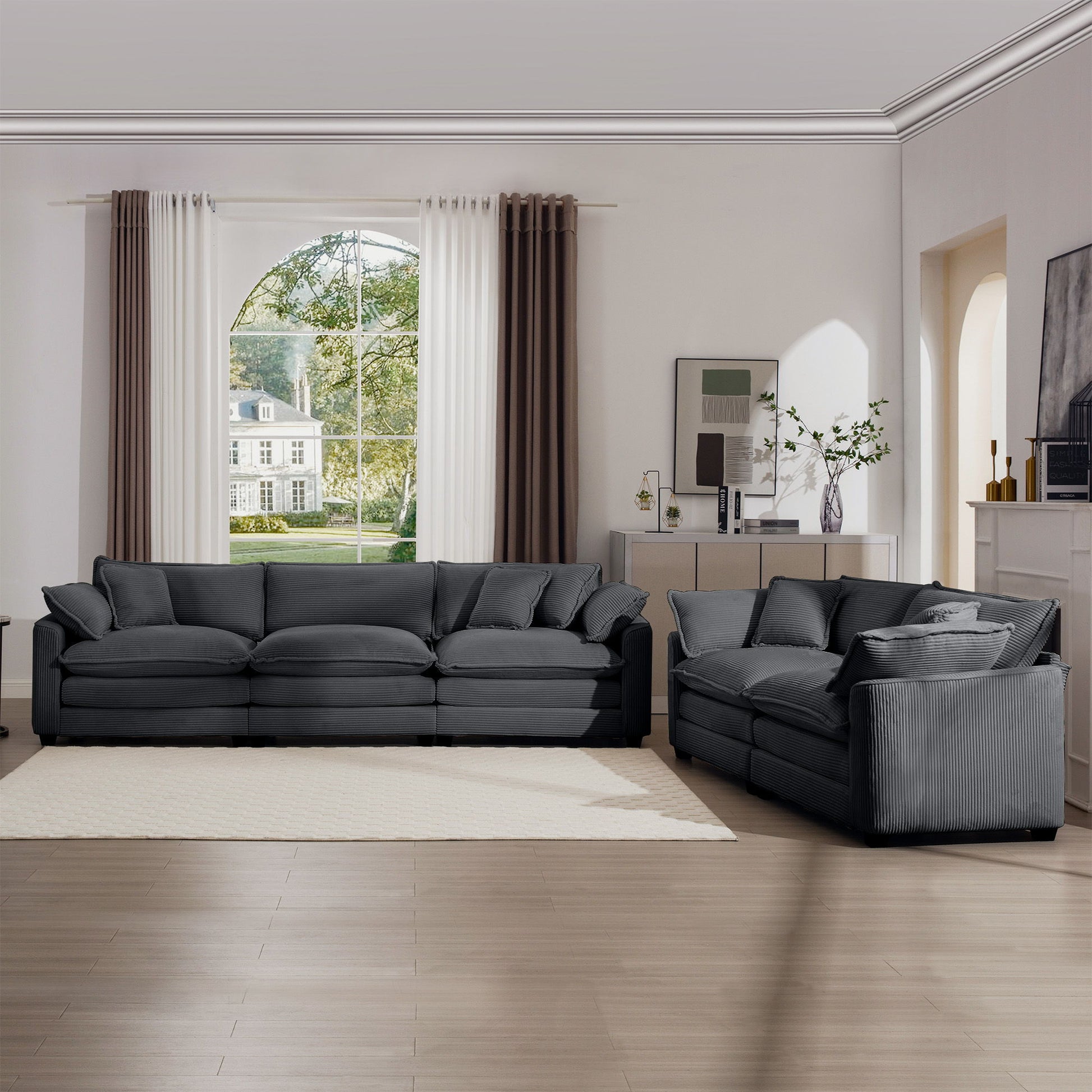 Elegant Oversized Sectional Sofa Set With Deep Seats And Flexible Layout Home Essentials