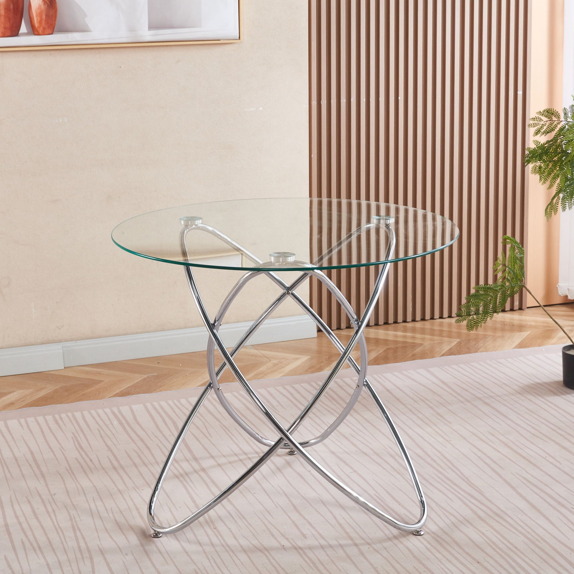 Metal Leg Dining Table With Tempered Glass Top Home Essentials