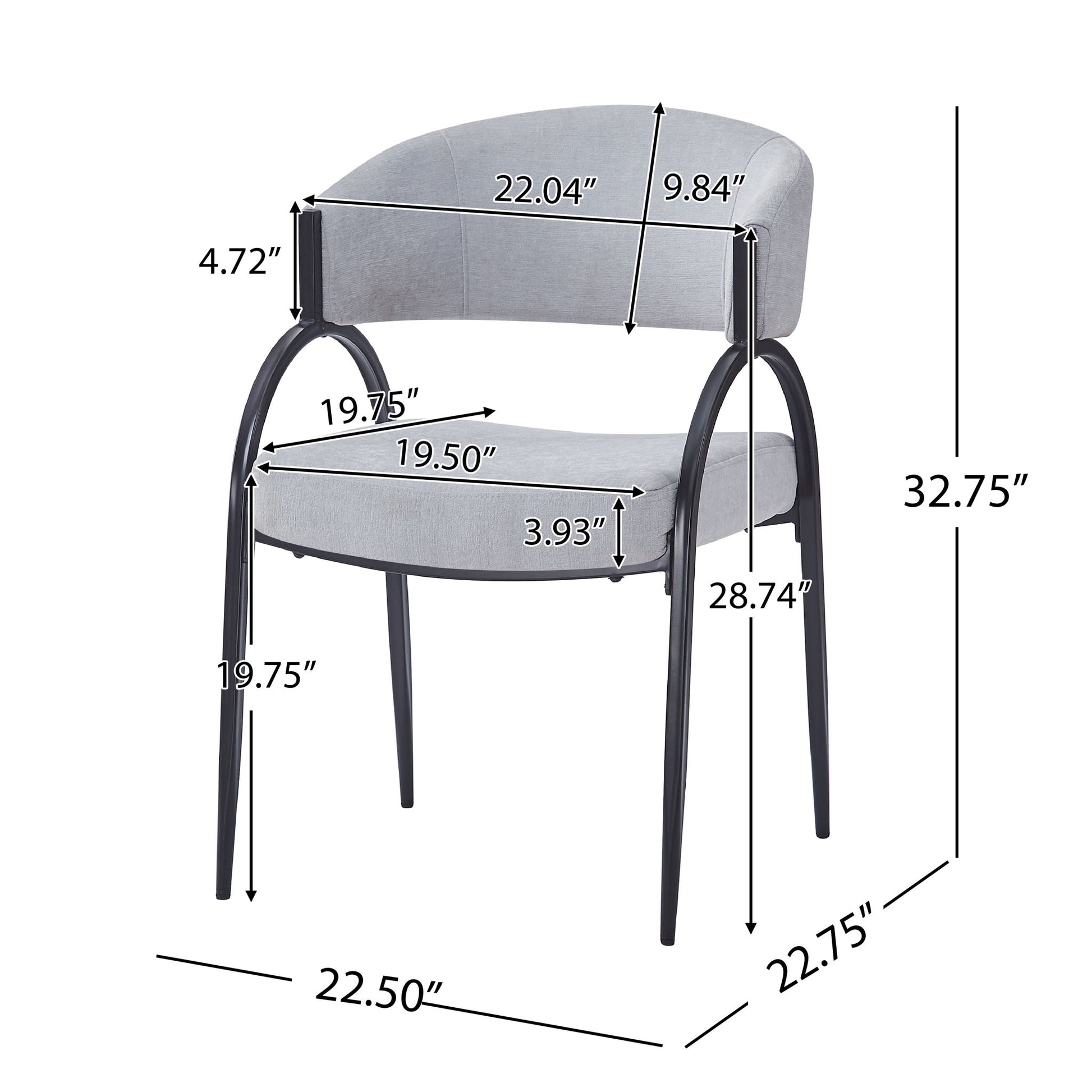 Contemporary Upholstered Dining Chairs With Metal Legs (Set of 2) Noble House