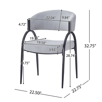 Contemporary Upholstered Dining Chairs With Metal Legs (Set of 2) Noble House