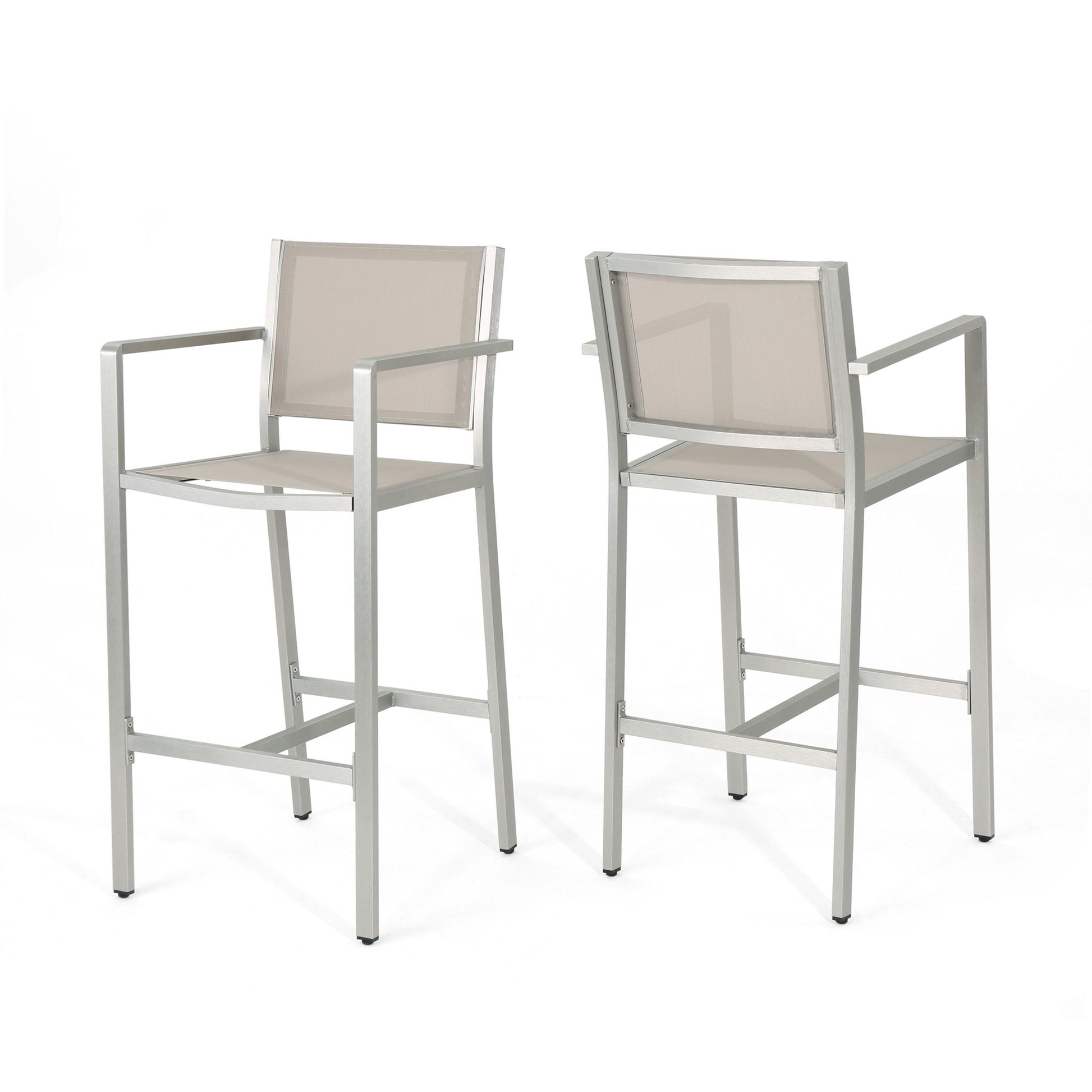 Outdoor Rust Proof Aluminum Barstools (Set of 2) Noble House