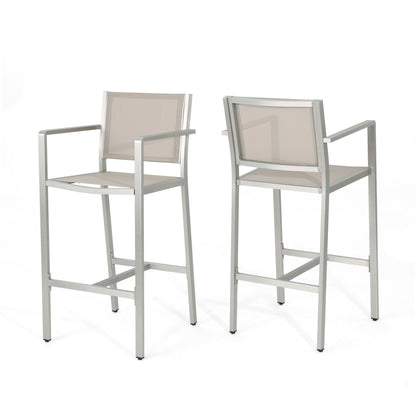 Outdoor Rust Proof Aluminum Barstools (Set of 2) Noble House