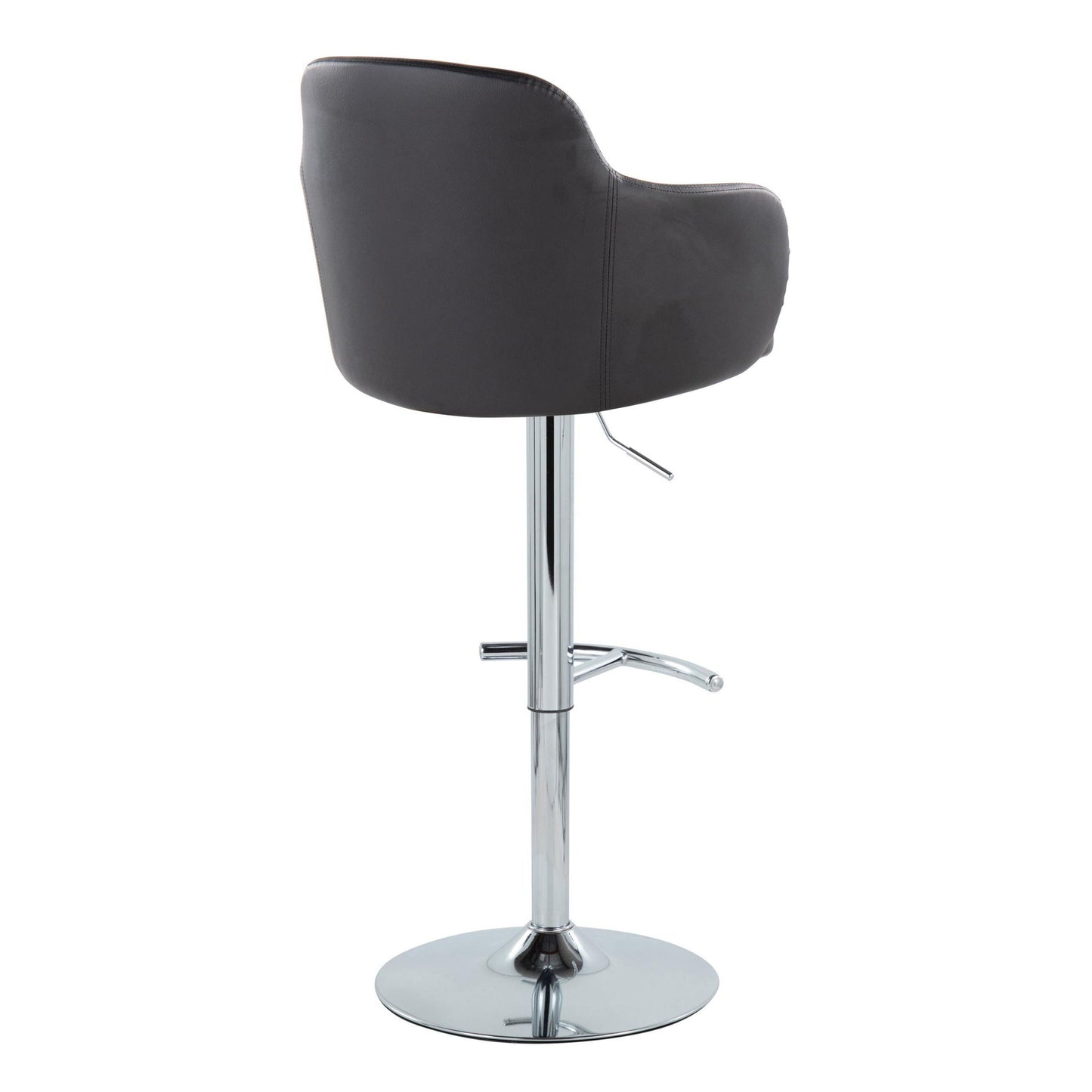 Boyne - Contemporary Adjustable Barstool With Swivel & Rounded T Footrest (Set of 2) Lumi Source
