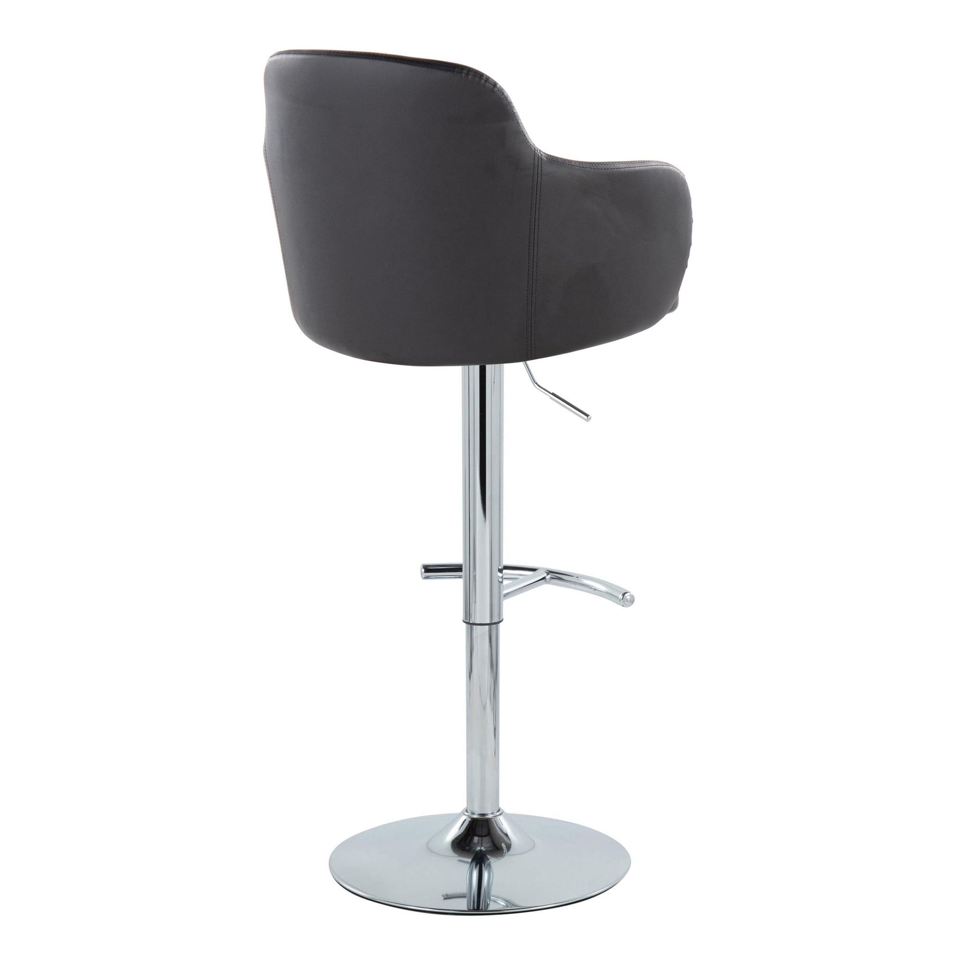 Boyne - Contemporary Adjustable Barstool With Swivel & Rounded T Footrest (Set of 2) Lumi Source