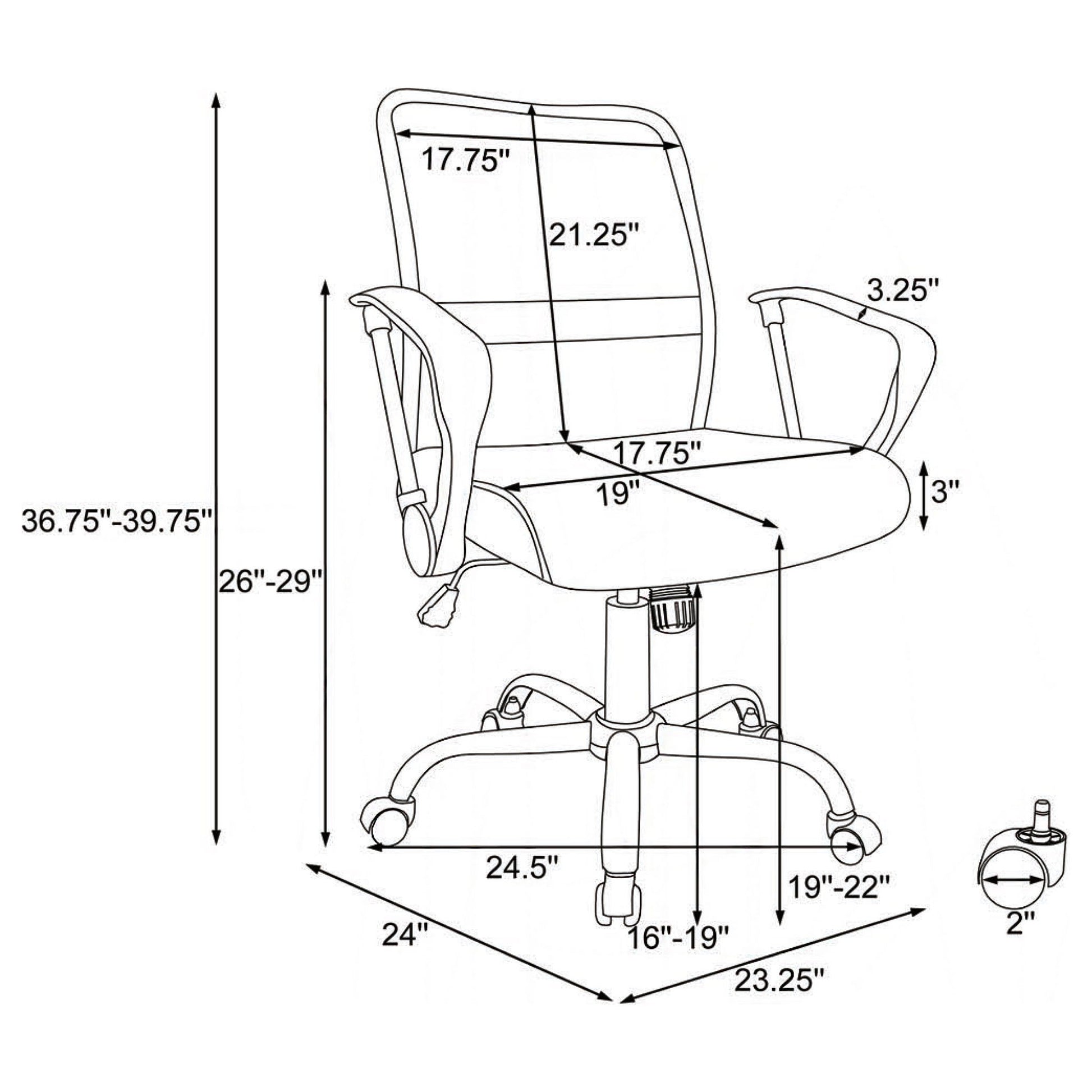 Swivel Office Chair With Base Adjustable Height - Black Furniture Max