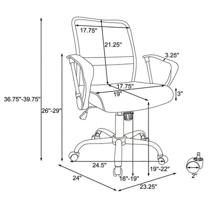 Swivel Office Chair With Base Adjustable Height - Black Furniture Max