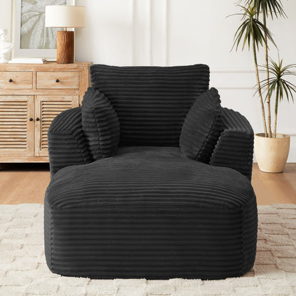 Oversized Chaise Lounge Chair Indoor - Black Home Essentials