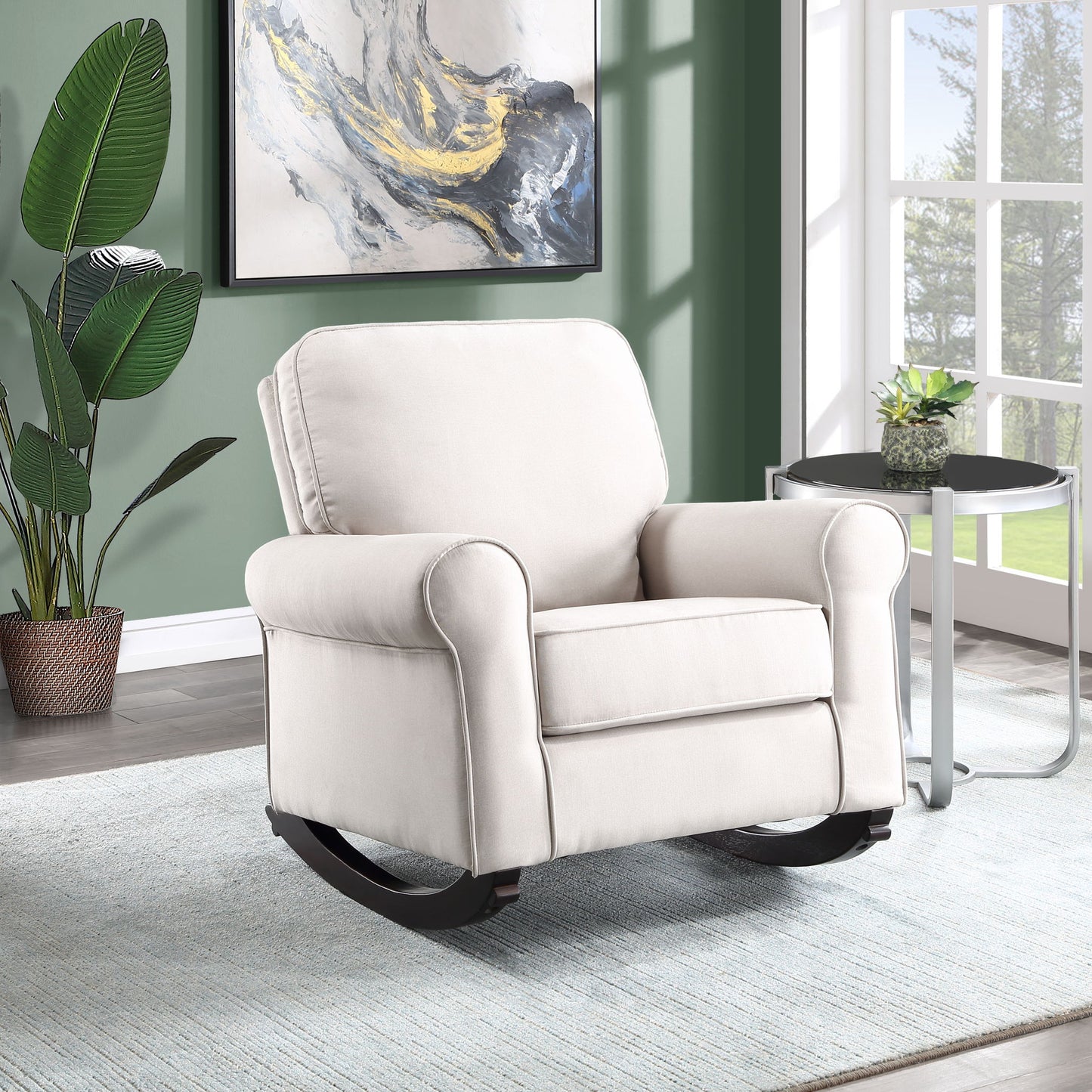 Elvin - Rocking Chair - Beige Acme