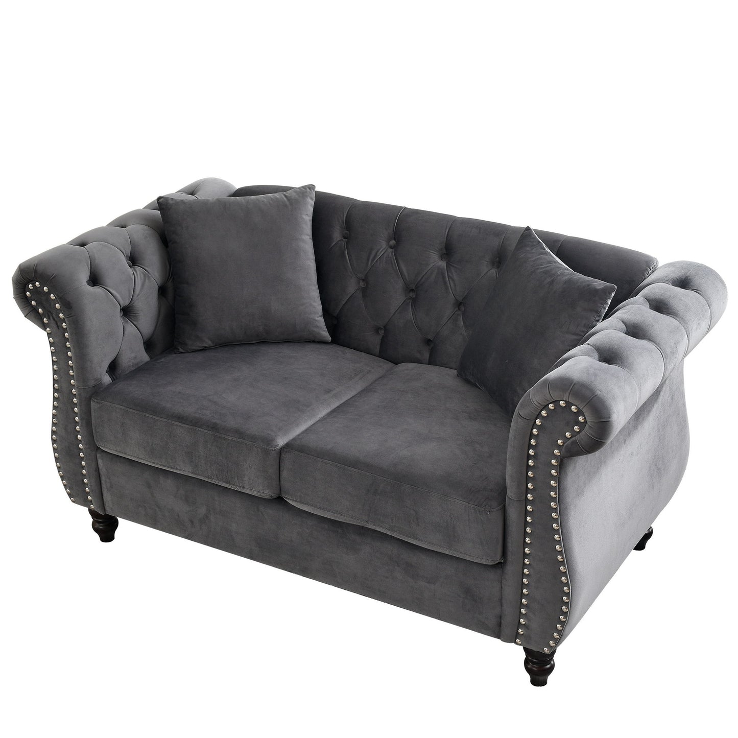 Chesterfield Sofa With Rolled Arms And Nailhead Trim Home Essentials