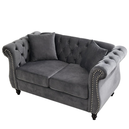 Chesterfield Sofa With Rolled Arms And Nailhead Trim Home Essentials