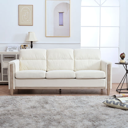 Comfortable Solid Wood Three-Seater Sofa, Soft Cushions, Durable And Long-Lasting, 79.5" Sofa Couch For Living Room Home Essentials