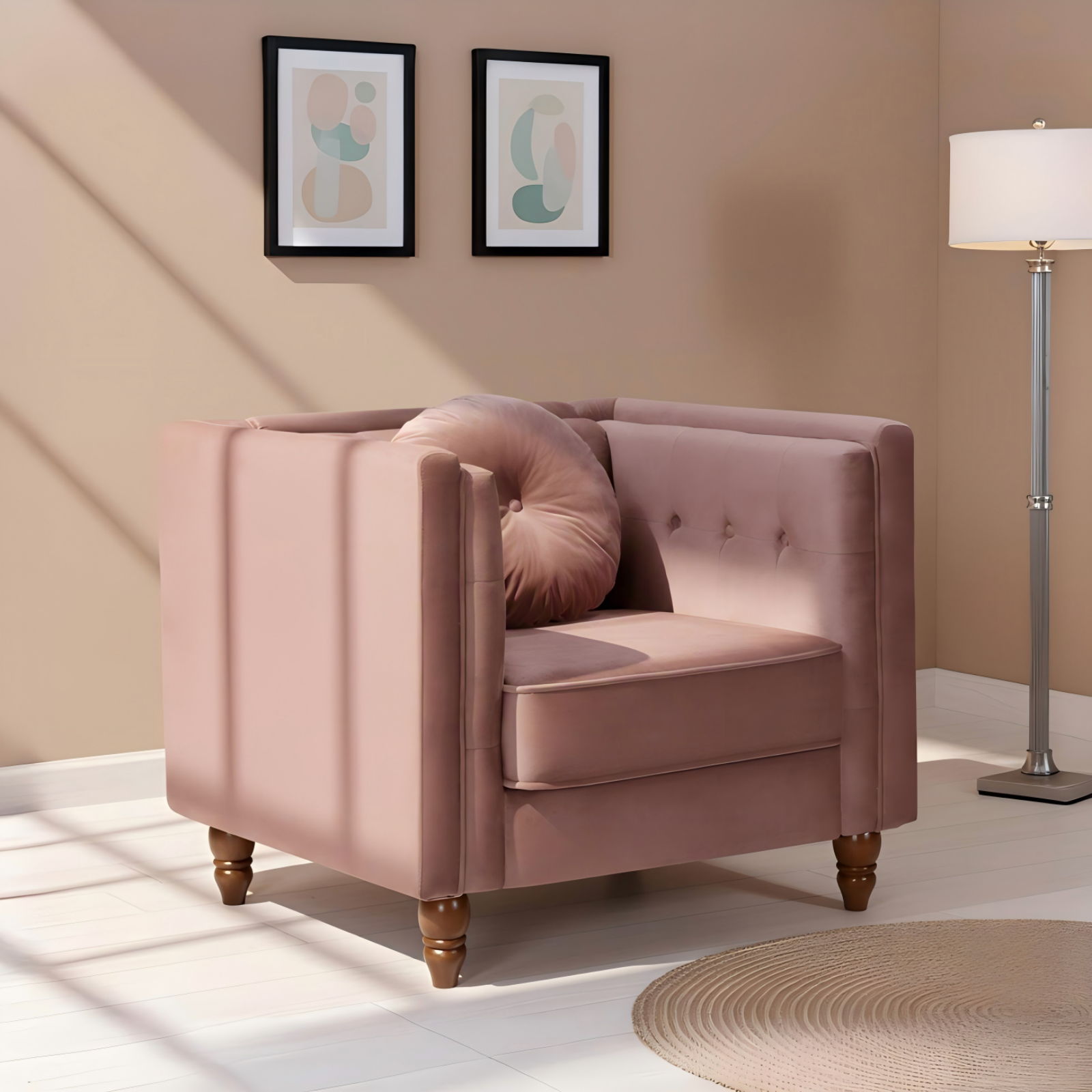 Chesterfield Accent Tufted Square Arm Side Chair US Pride