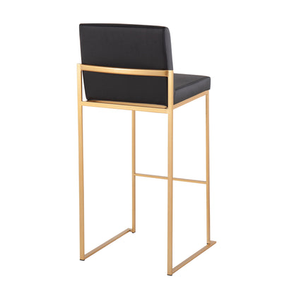 Fuji - Contemporary Design High Back Barstool (Set of 2) Lumi Source
