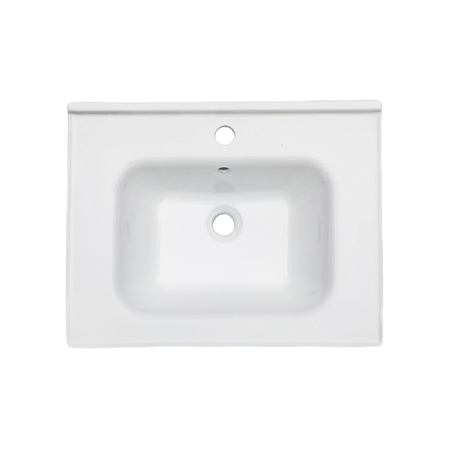 Rectangular Single Vanity Top With 1 Faucet Hole And Overflow Ceramic
