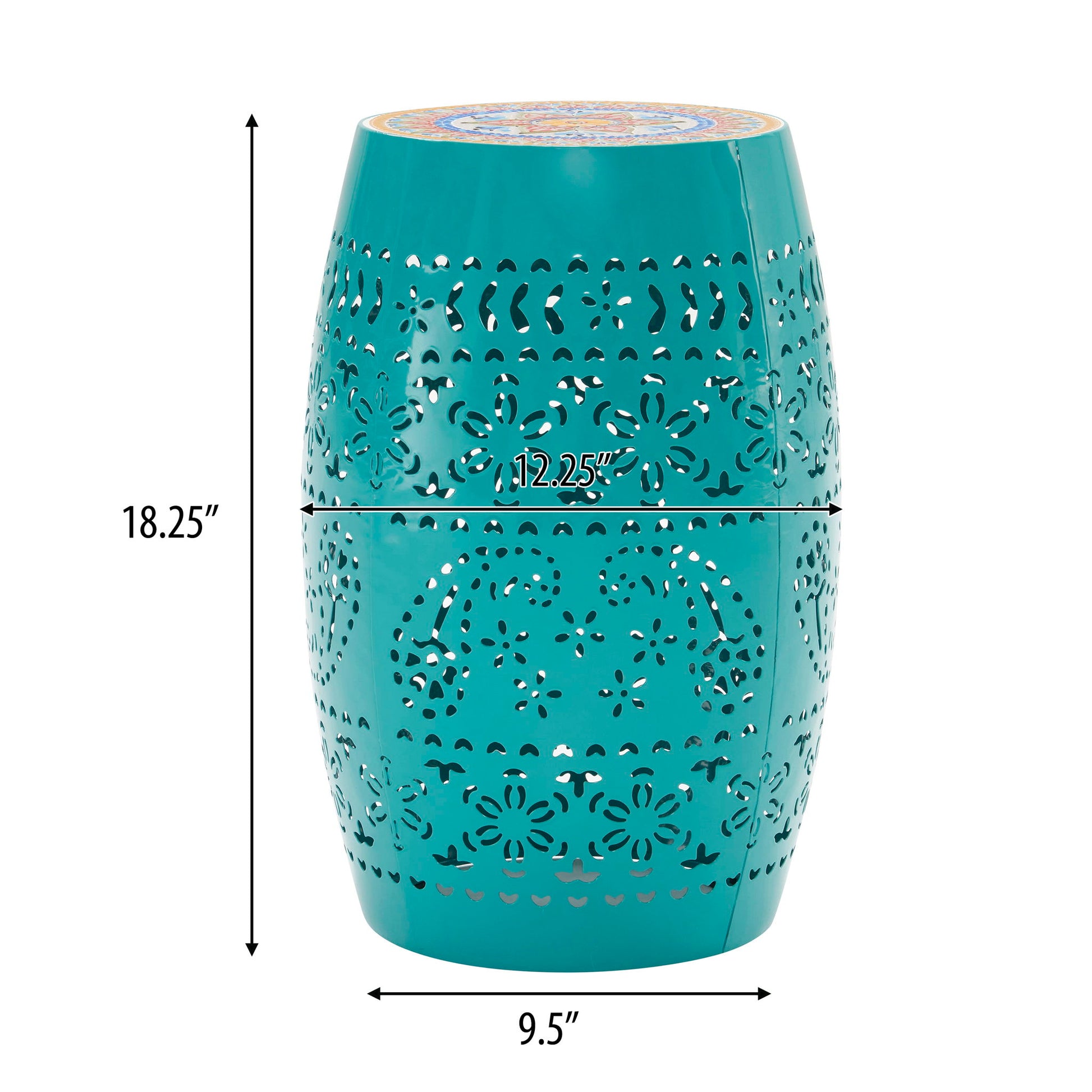 Ruby - Boho Mosaic Side Table With Ceramic Tile Top Noble House