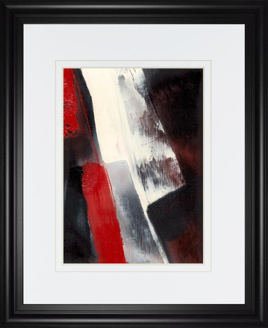 34x40 Red Streak I By Sharon Gordon - Dark Gray