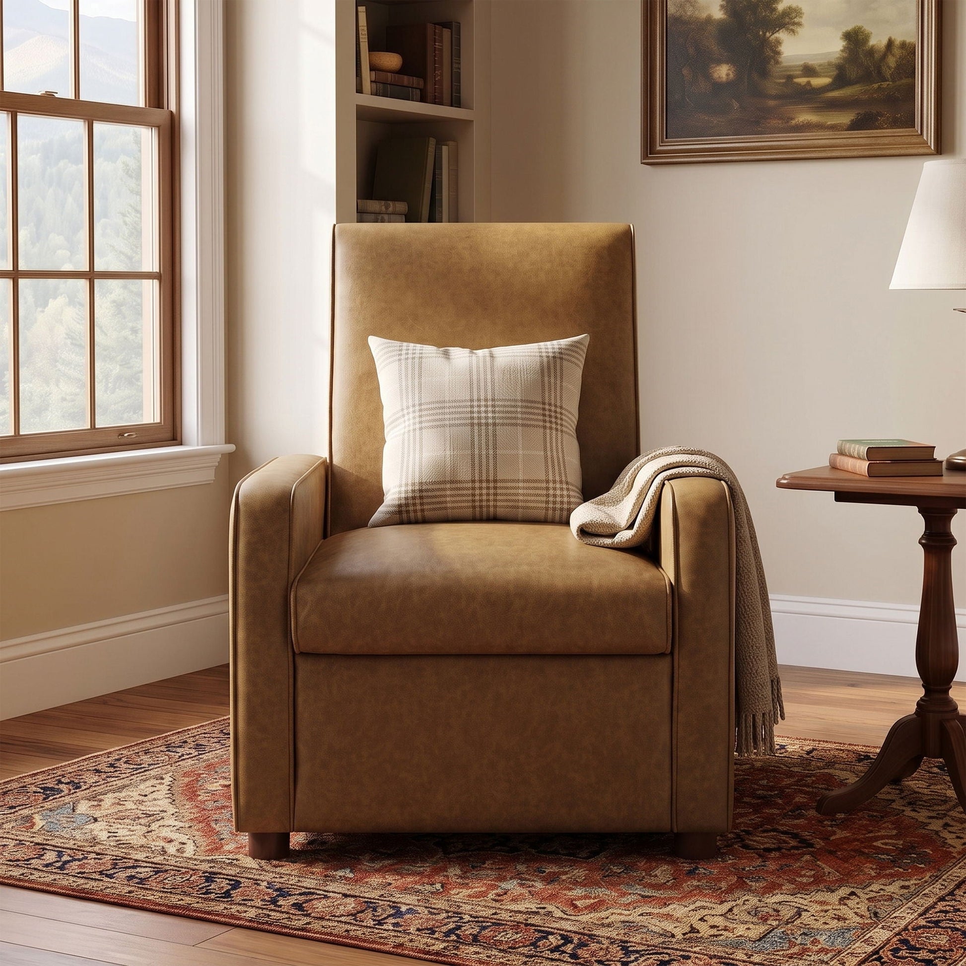 Manual Recliner Chair, 2 Position With 160° Adjustable Backrest For Living Room Noble House