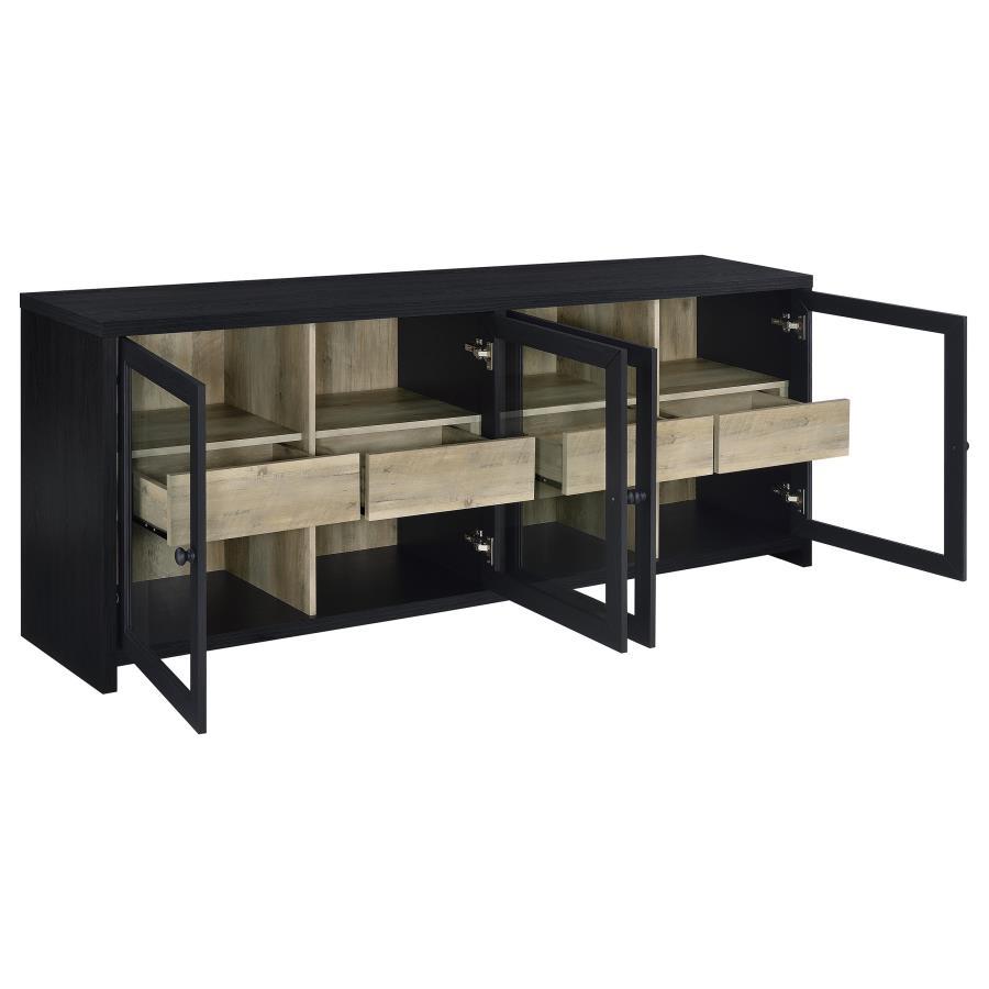 Denison - 3 Piece Entertainment Center 79" TV Stand - Black Coaster Fine Furniture