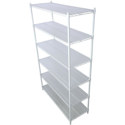 20" 6 Tier 6000Lbs Capacity Nsf Metal Shelf Wire Shelving Unit, Heavy Duty Adjustable Storage Rack With Wheels & Shelf Liners For Commercial Grade Utility Steel Storage Rack - White