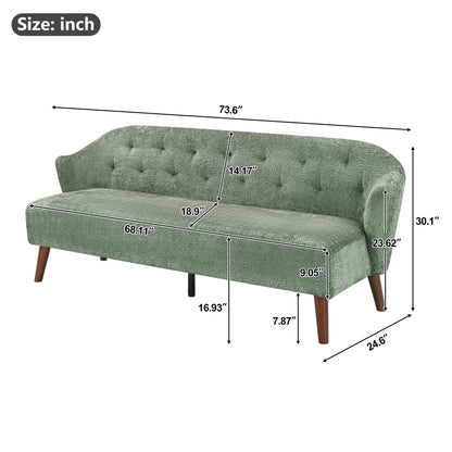 3 Seater Tufted Upholstered Couch Comfy Living Room Sofa Noble House
