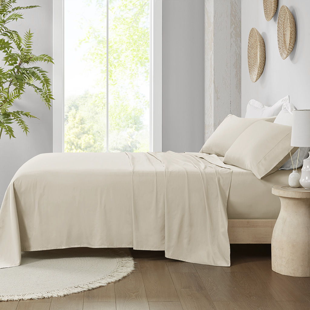 300 Thread Count Organic Cotton - King Deep Pocket Sheet Set - Taupe Madison Park