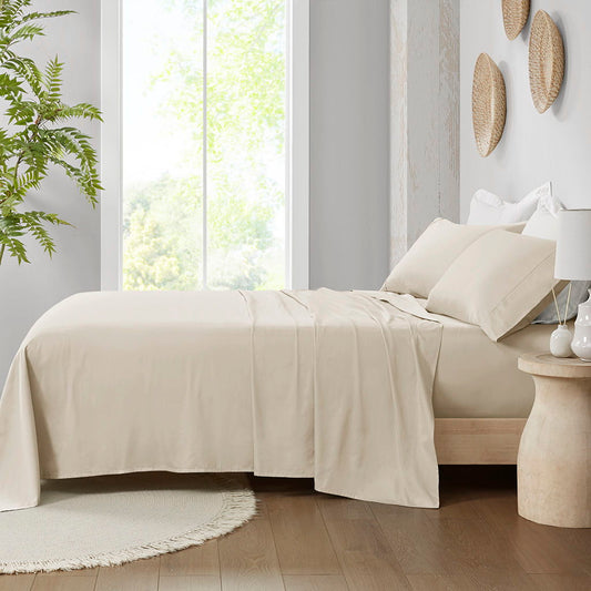 300 Thread Count Organic Cotton - King Deep Pocket Sheet Set - Taupe Madison Park