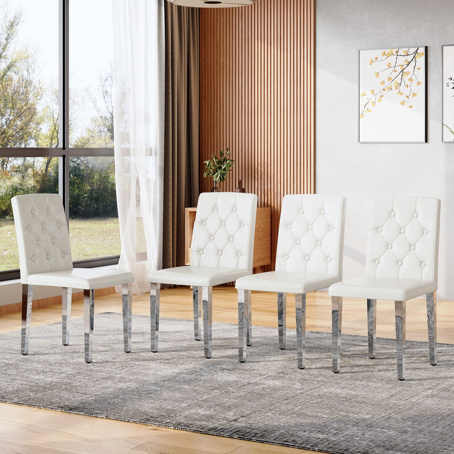 Dining Chairs With Ergonomic Buckle Backrest For Home Home Essentials