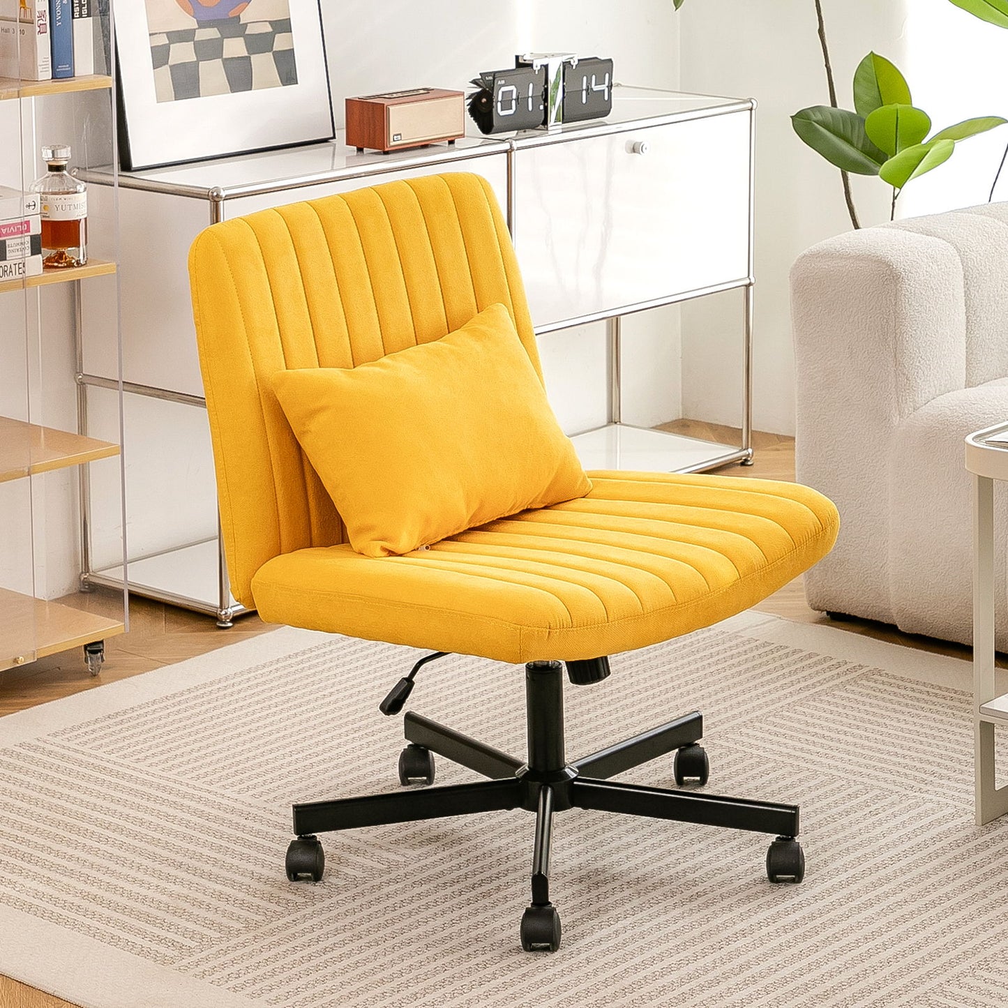 Criss Cross Office Chair With Adjustable Height, Ergonomic Design Home Essentials