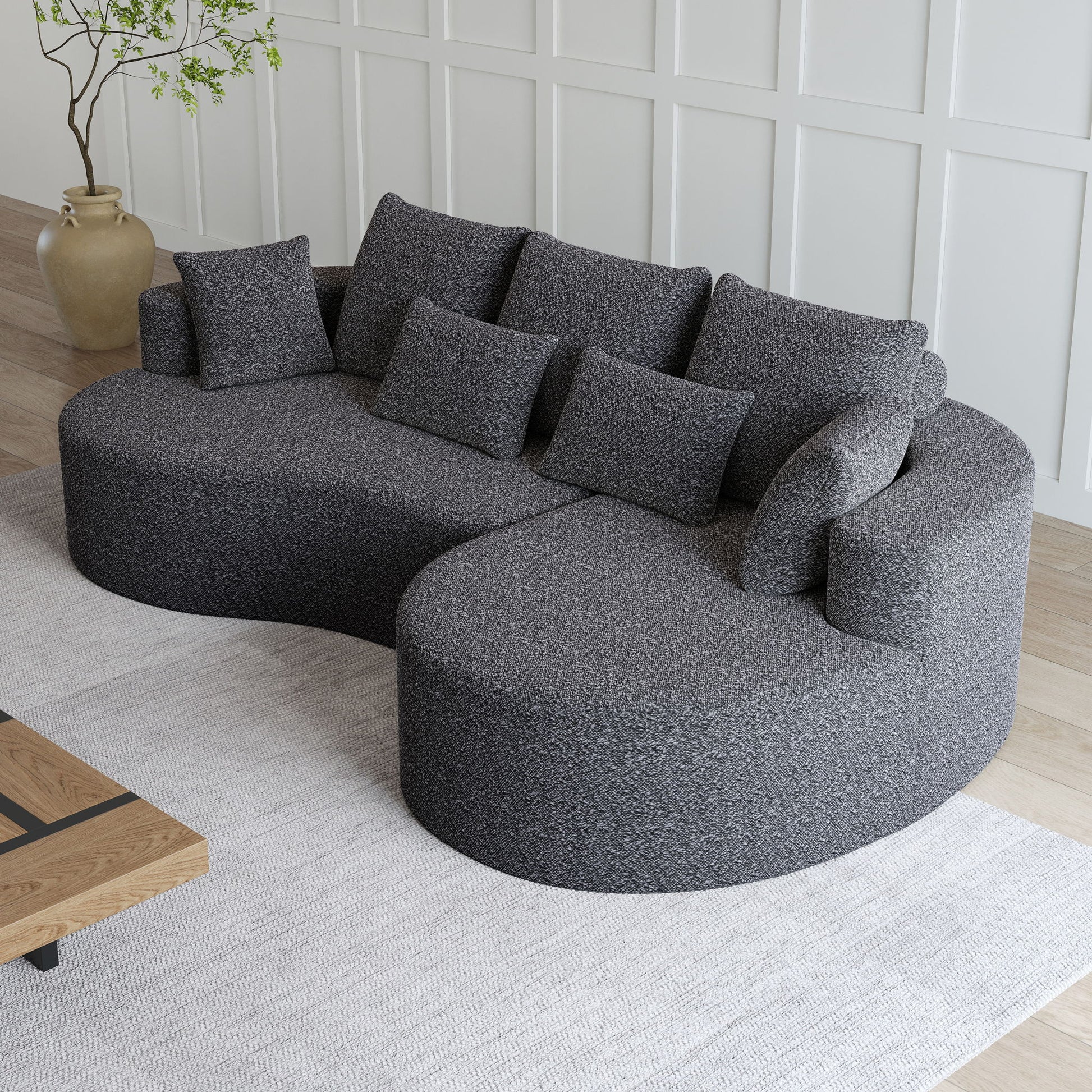 Curved Oversized Sectional Sofa With Extra Deep Seat Home Essentials