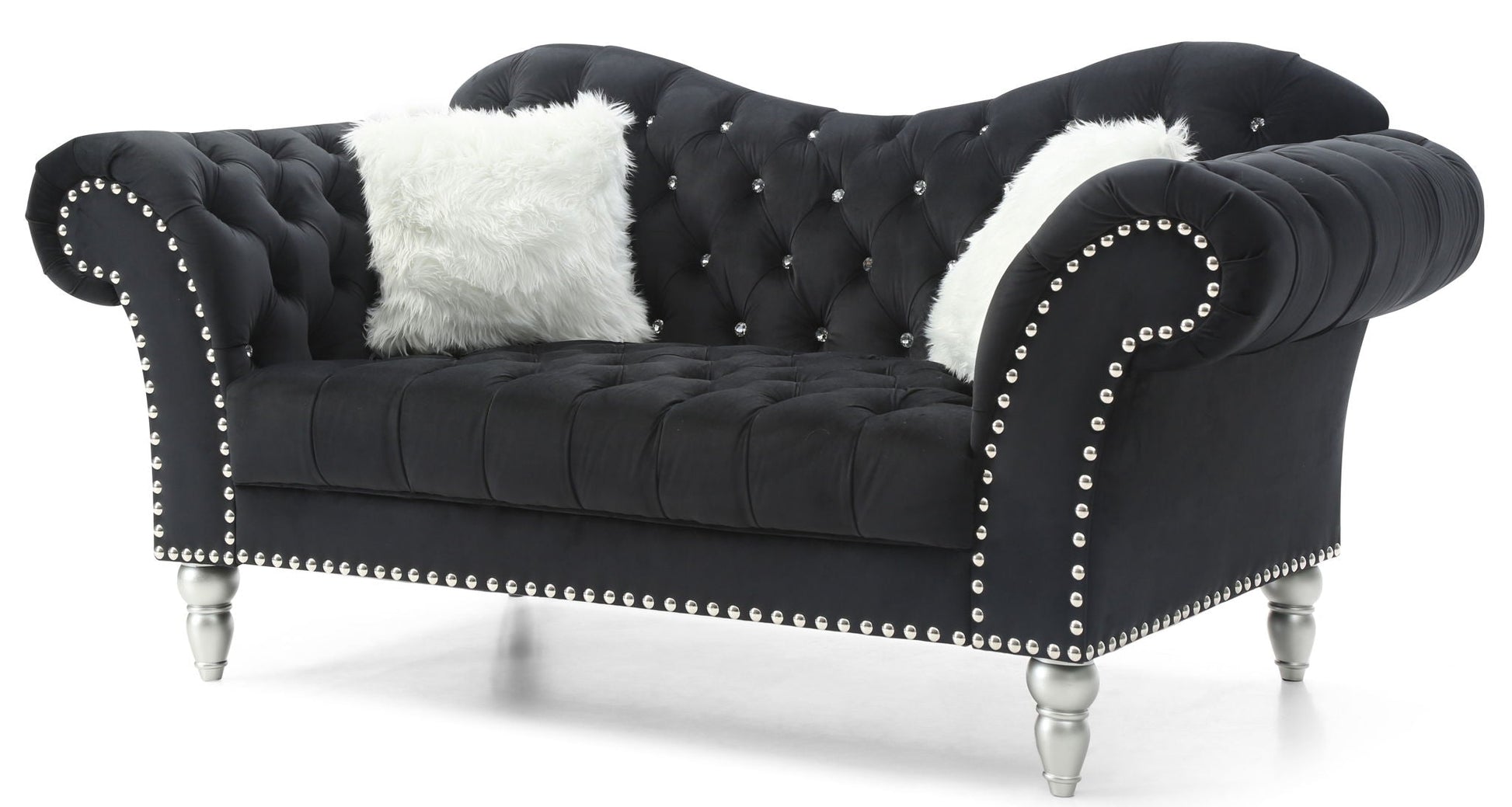 Elegant Round Arm Loveseat Glory Furniture
