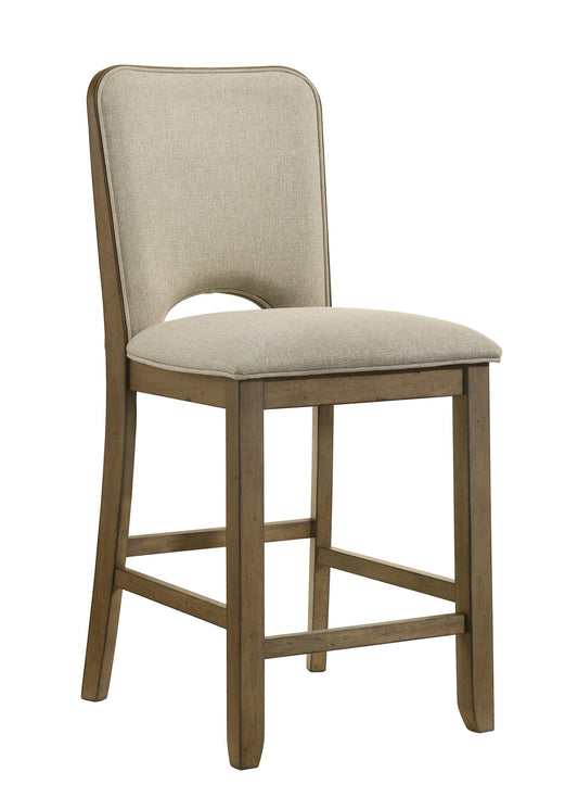 Cockrell - Counter Height Chair (Set of 2) - Light Brown / Beige Crown Mark