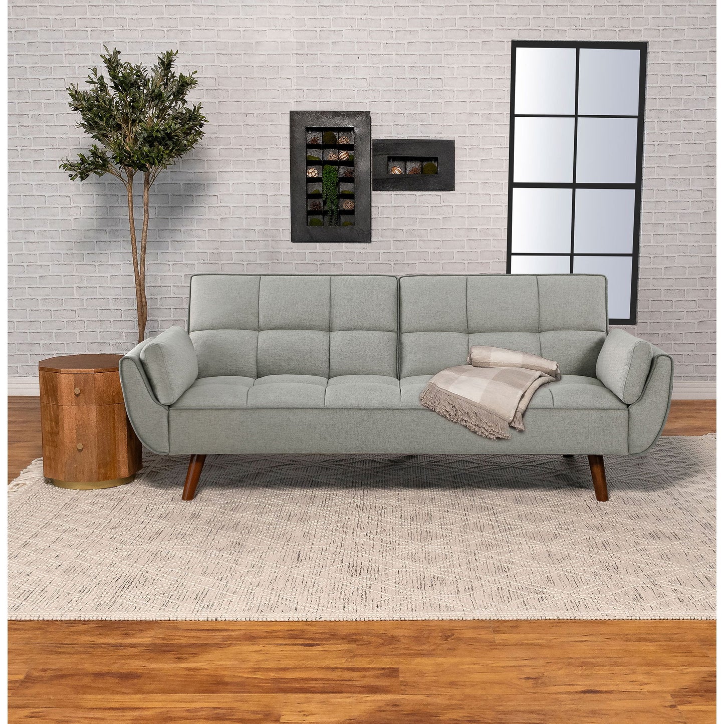 Caufield - Tufted Convertible Sofa Bed Upholstered - Gray Furniture Max