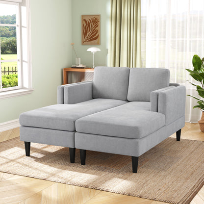Chaise Lounge Sofa Bed With Dual Layer Armrests For Living Room Hearth and Haven