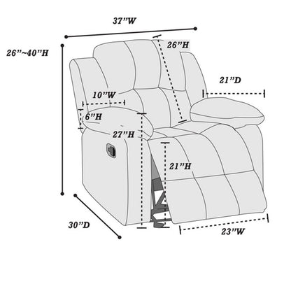 Modern Living Room Set, Reclining Mechanism Home Essentials