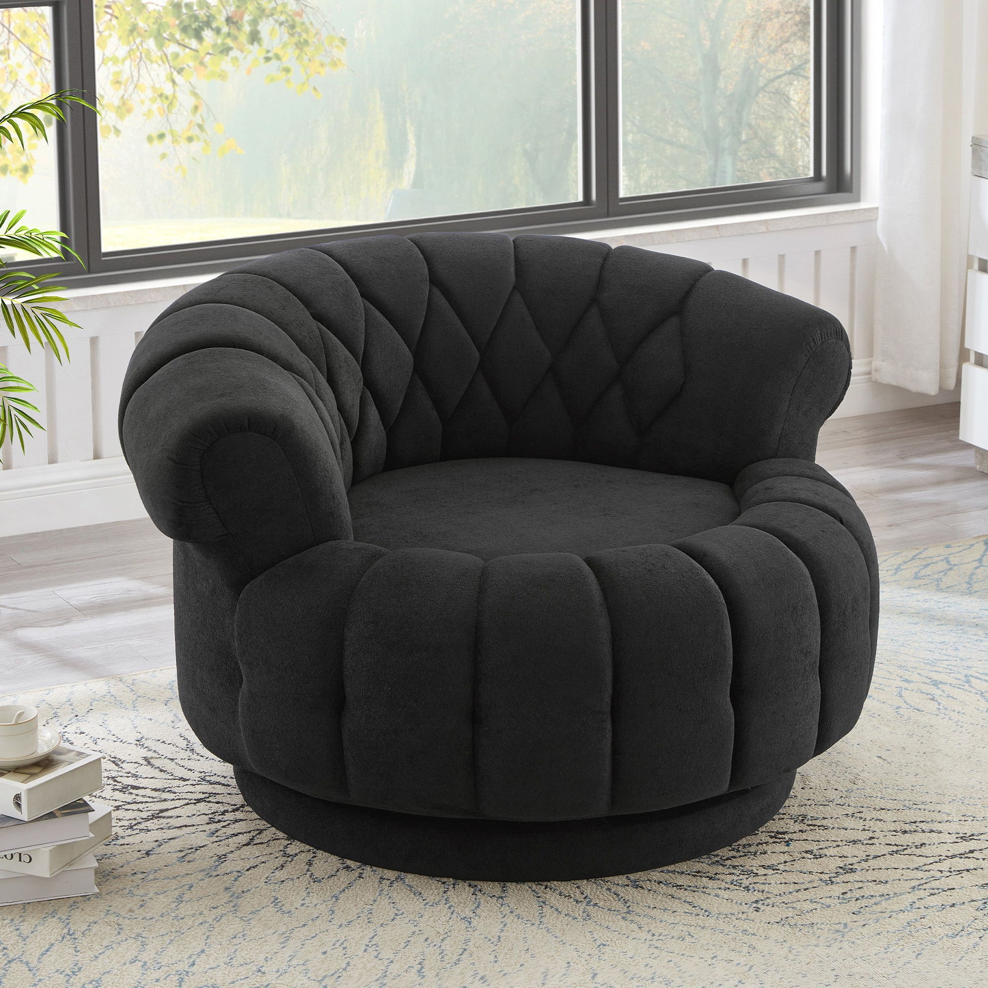 Round Swivel Accent Chair With Rotation Hearth and Haven
