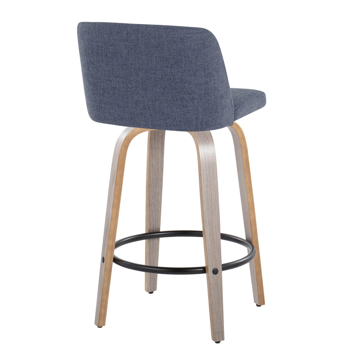 Toriano - Contemporary Fixed Height Counter Stool With Swivel & Round Footrest (Set of 2) Lumi Source